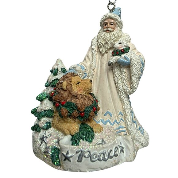 Vintage Santa Lion Lamb Ornament Father Christmas Peace San Francisco Music Box - Picture 2 of 14